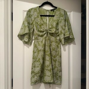 Fore Satin Flower Mini Dress